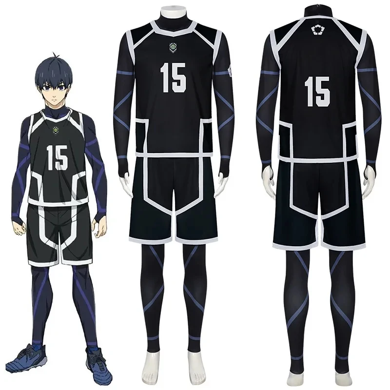 

ABC123Blue Lock Season 2 Cosplay Costume Bachira Meguru Isagi Yoichi Football Jersey Gym Suit Black Bodysuit For Men H5,j'8.k/4\