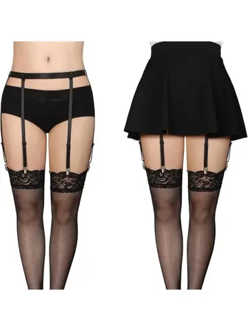 Thigh High Stockings Garter Belt for Women Girls Adjustable Elastic Leg Sock Suspenders Belt Lingerie Garter Lady Stocking Belt