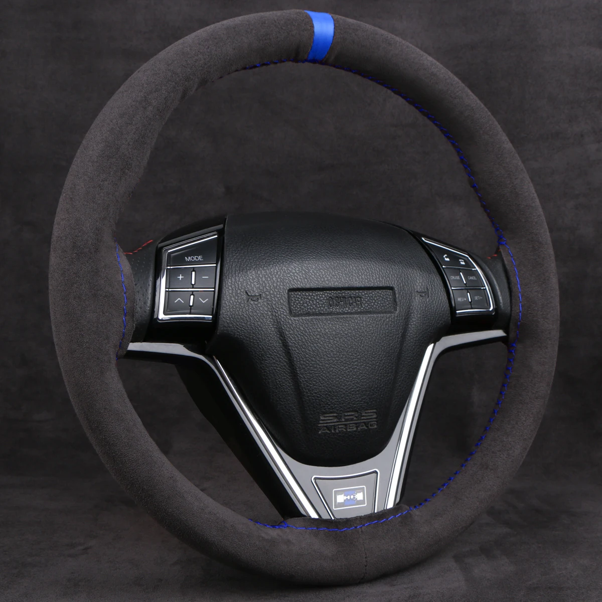 37-38cm Universal Suede Car Steering Wheel Cover, DIY Hand Sewing, Black Soft Leather Braiding Cover for Auto Steering Wheel image 3
