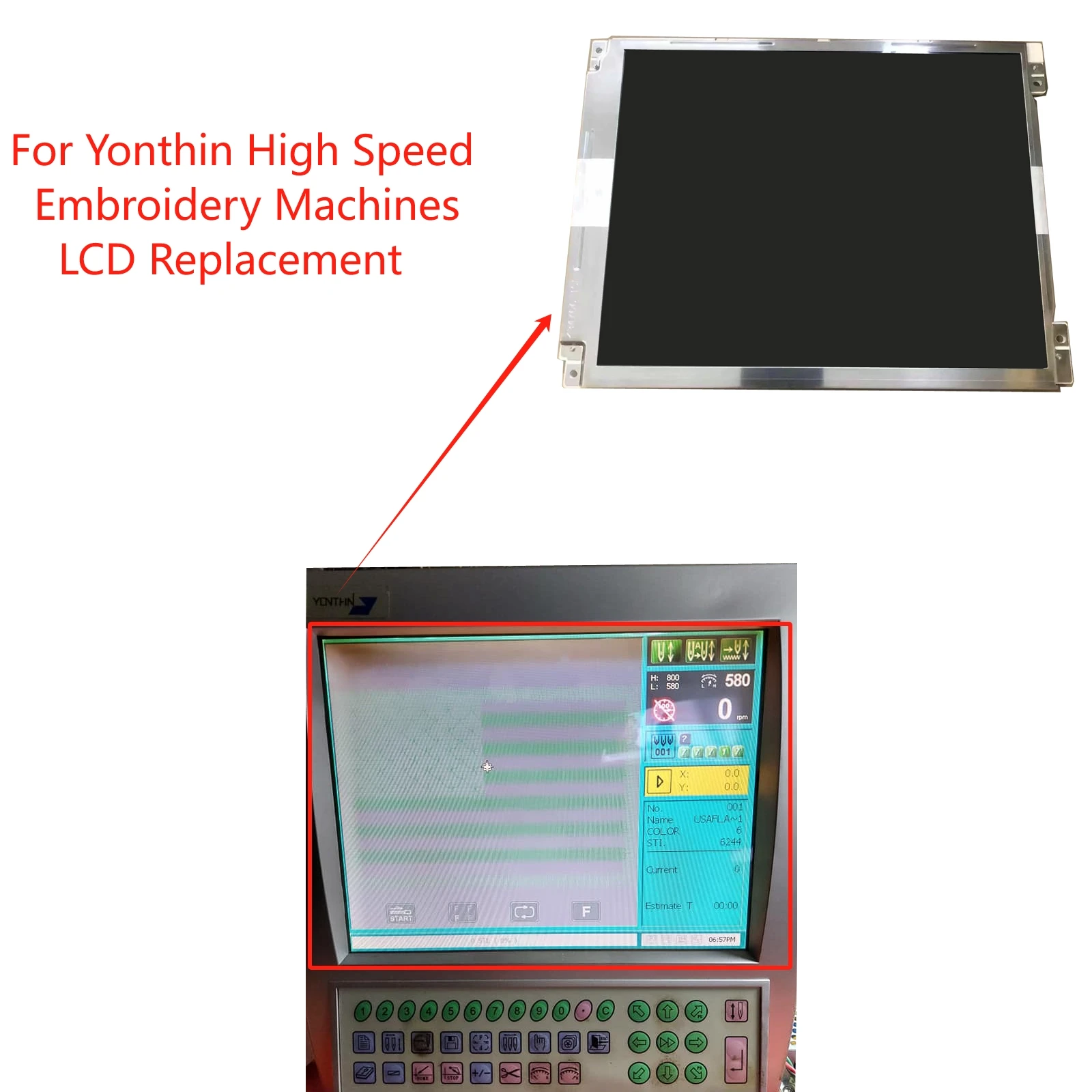 New Original full color LCD Screen for Yonthin High Speed Embroidery Machines Display Replacement