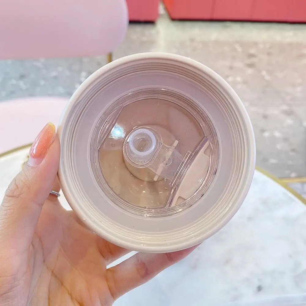 

Carried with Straps Plastic Water Bottle 380ml/580ml Soft Ear Big Belly Water Bottle with Straw PC Large-Capacity Big Belly Cup