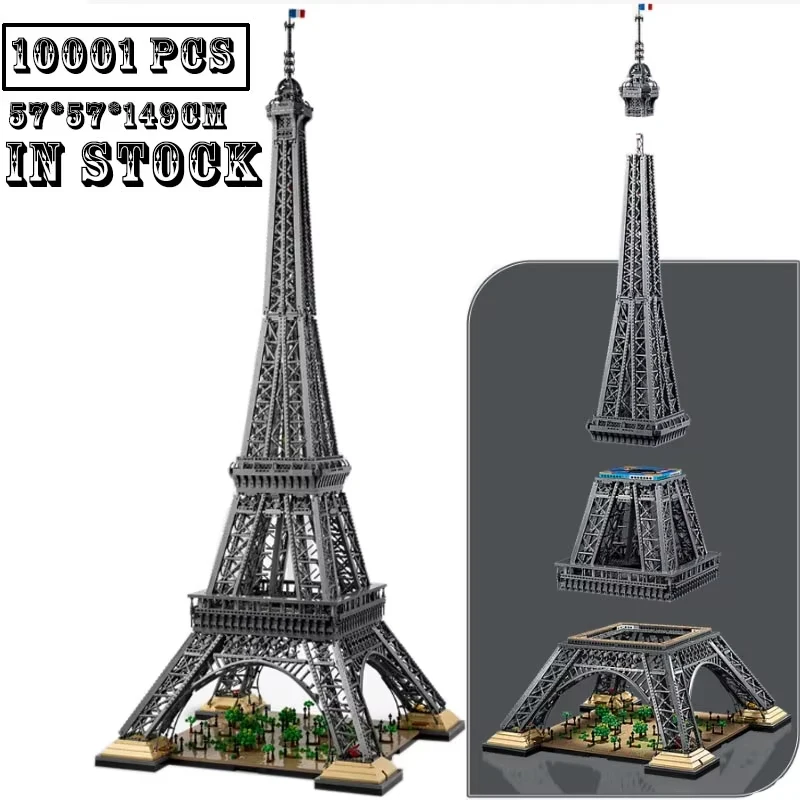 

10001pcs world-famous building Eiffel Tower giant model decoration assembling building blocks, children's gift 10307