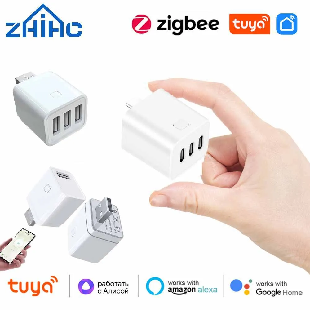 Tuya Smart WiFi/Zigbee Micro 1 2 3 USB Adaptor Switch 5V Mini USB Power Adaptor Smart Life Control Via Alexa Google Yandex alice