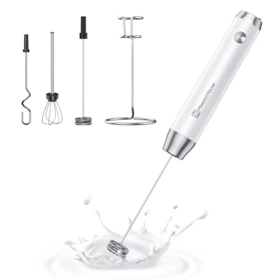 

Перезаряжаемый ручной электрический вспениватель молока с 3 съемными венчиками из нержавеющей стали, водонепроницаемый, с подставкой для латте