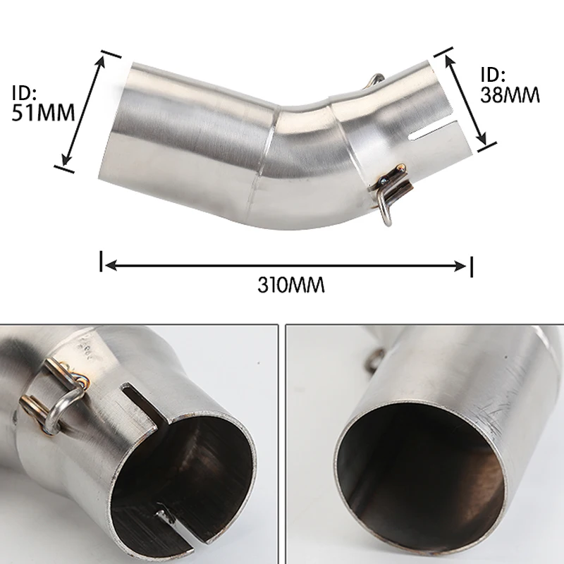 For BMW C650GT C600 Sport Motorcycle Slip-on Exhaust Pipe Escape Connection Muffler Link Pipe 51mm