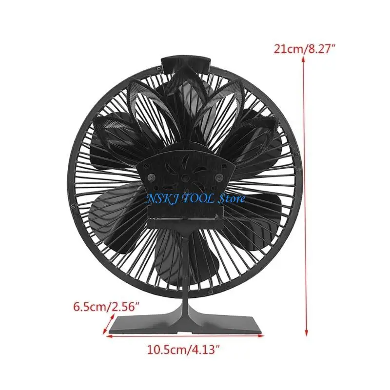 L8RC مدفأة موقد مروحة 6 شفرات تعمل بالطاقة الحرارية مروحة هادئة وفعالة لسجل الخشب صديقة للبيئة أكبر تدفق الهواء غرفة كبيرة #6