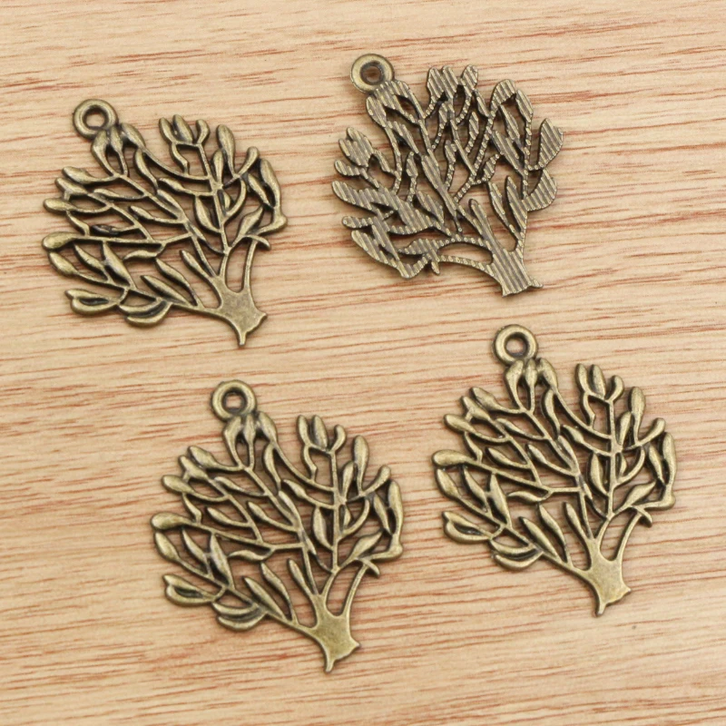 30x23mm 15pcs Antique Sliver and Bronze Plated Tree Style Handmade Charms Pendant:DIY for bracelet necklace