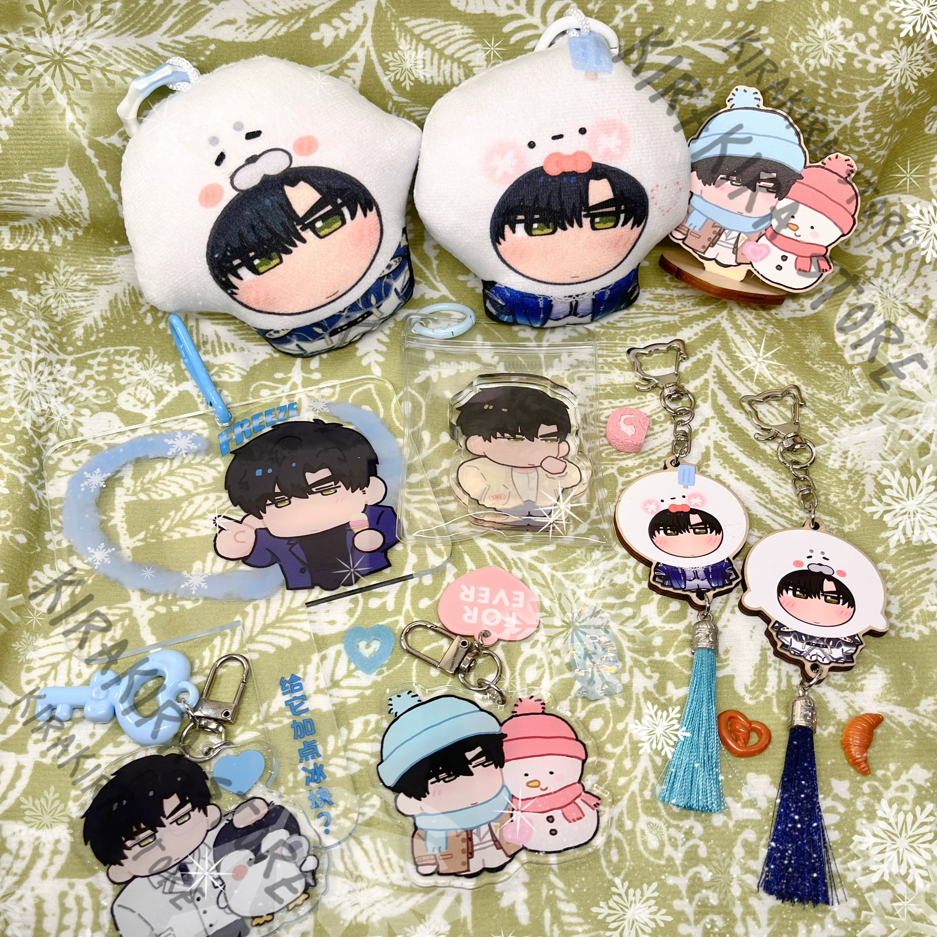 

Love and Deepspace Zayne Cosplay Acrylic Keychain Pendant Standing Sign Glasses Cloth Cotton Hanging Drop Ornaments Kawaii Cute