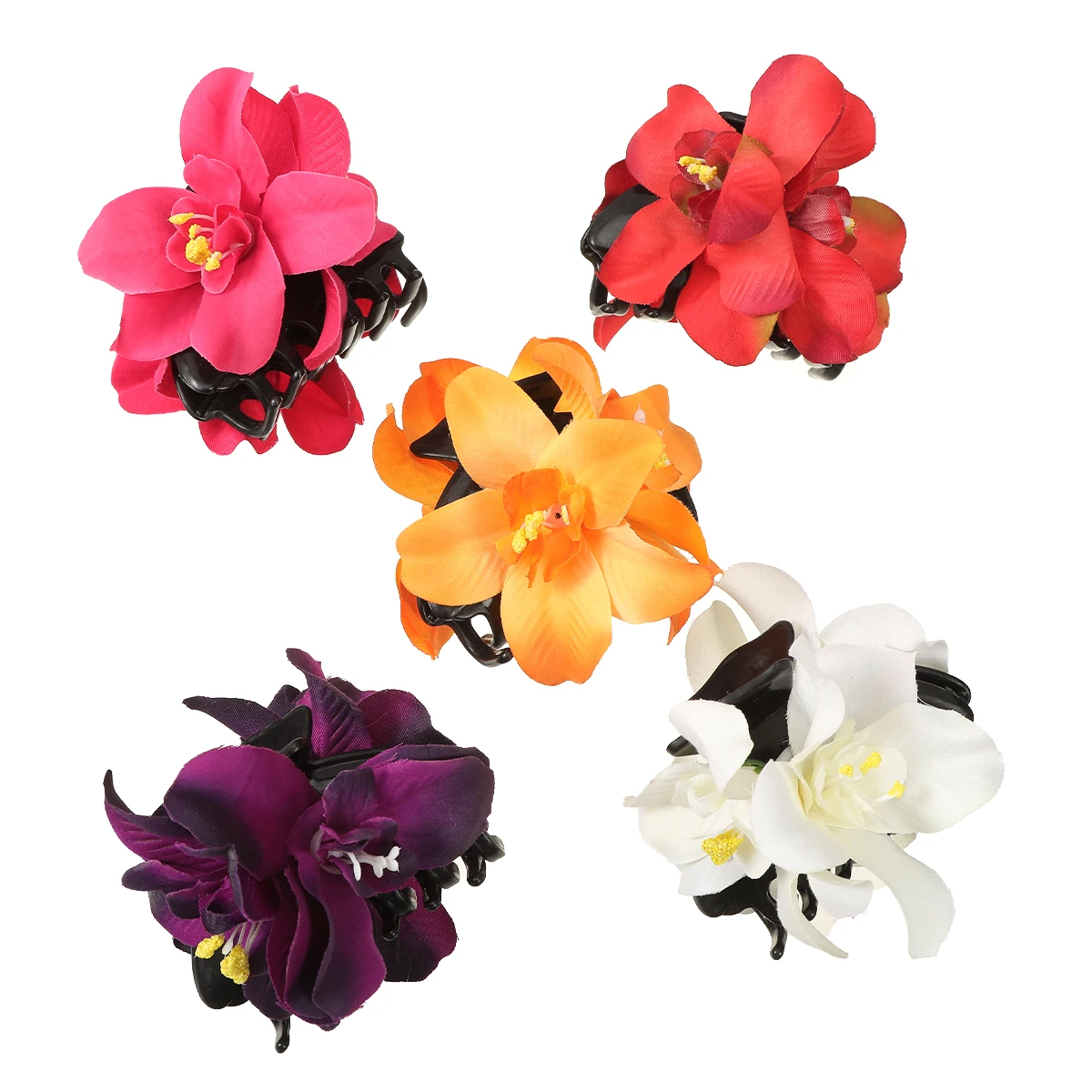 AWAYTR Fabric Flower Hair Claw Clips Women Girls Large Shark Clip Hair Clip Barrette Ponytail Hair Clamps Hair Accessories