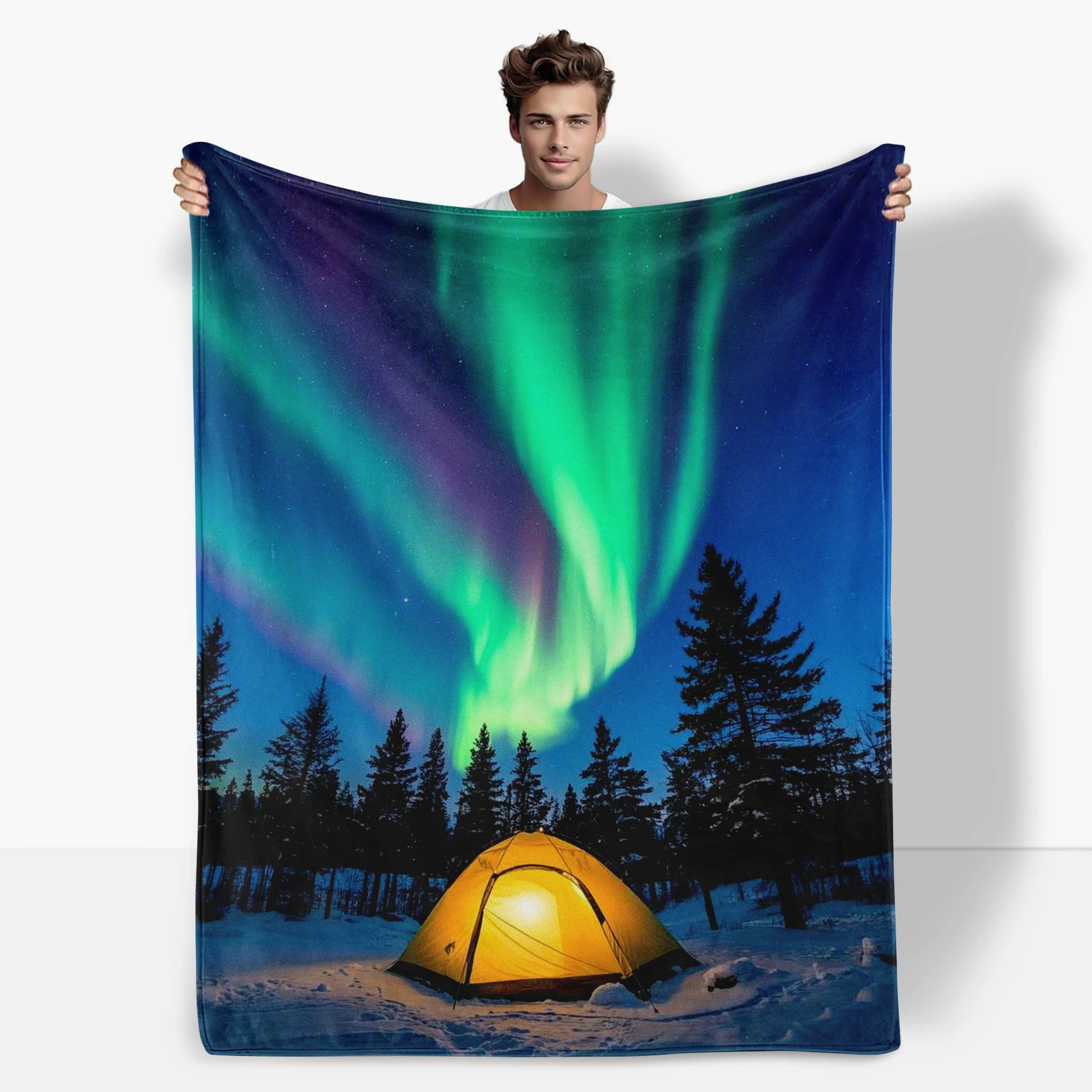 

Aurora Snow And Tents Featured On This Blanket Makes It An Ideal Present For Family And Friends Celebrating Nature