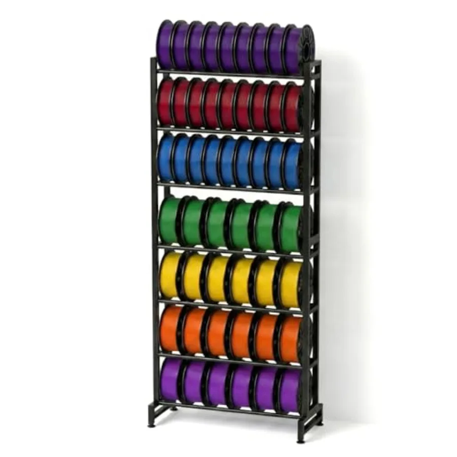 

3D Printer Filament Rack 7-Tier Heavy Duty Steel Storage Shelf for PLA PETG ABS TPU Spools Adjustable 200g5kg Ideal for Print F