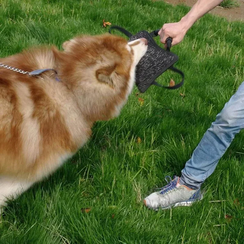 Funda de almohada duradera para entrenamiento de perros, 2 asas de cuerda, para malinois, pastor alemán, Rottweiler, juguete para masticar mascotas