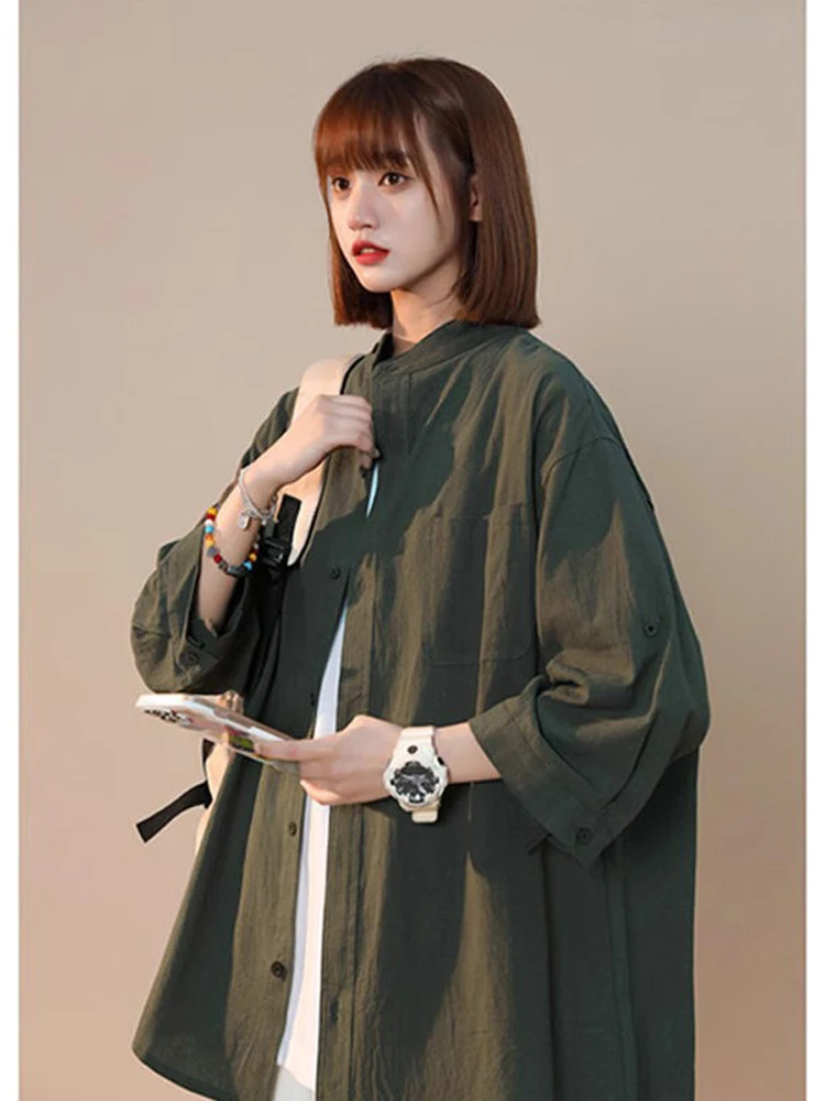 

American Sle Men's ort Sve round Ne Military een irt Oversize Workwear Jaet Trendy Youth Autumn Faion