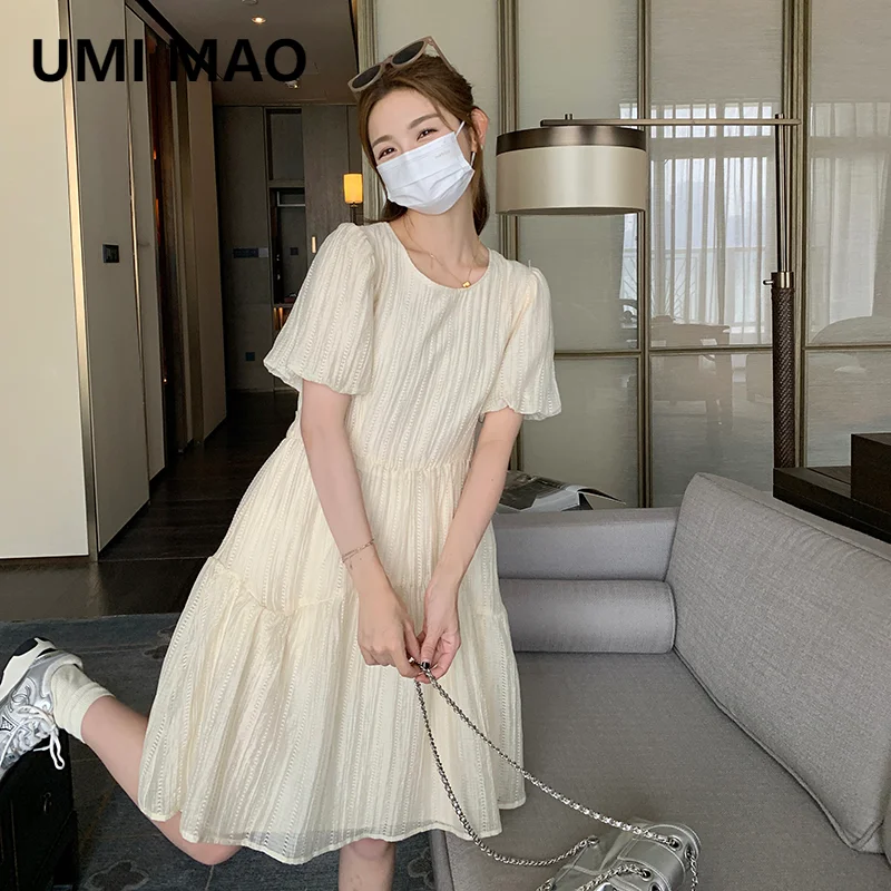 

Летнее пляжное платье UMI MAO Design Sense, элегантное женское Новое свободное универсальное платье во французском стиле, весна-лето 2024