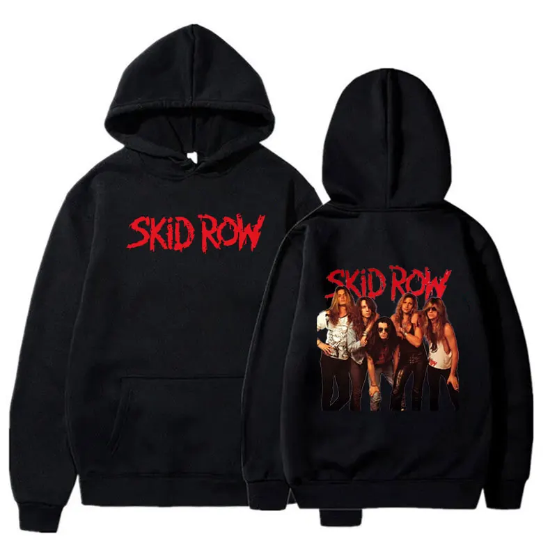 Skid Row Band Printed Sweatshirt Vintage Portrait Graphic Pullover Hip-hop Streetwear Hipster Hoodies Unisex Autumn Warm Hoodie