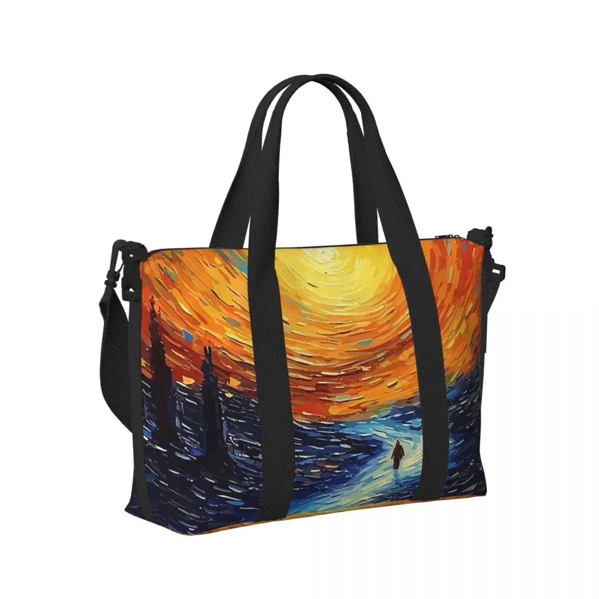 Vincent Van Gogh Oil Painting Art Beach Travel Bag Large Capacity Tote Bags for Gym Yoga Women Shopping Duffle Shoulder Bag