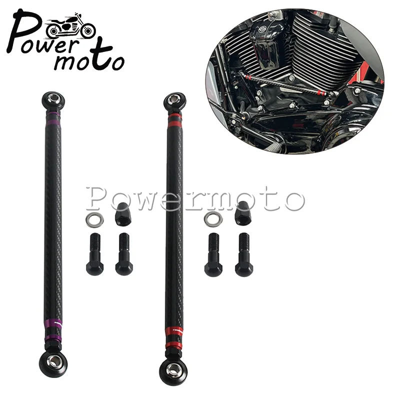 New Motorcycle Accessories For Harley Softail Road Glide 1986-2026 Carbon 3K Twill Fiber Shift Linkage Adjustable Shift Rod