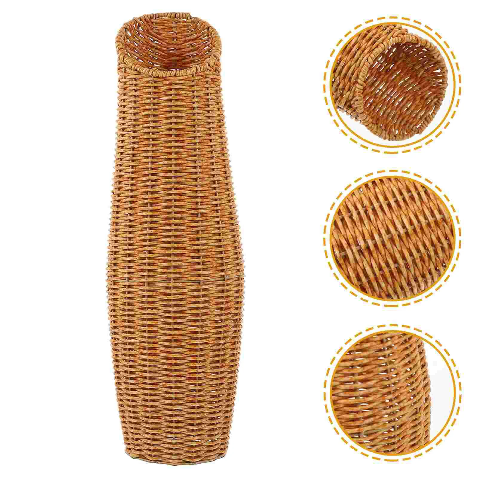 

Upholstery Trim Rattan Vase House Accessories for Home Dried Flowers Office Vintage Boho Decor