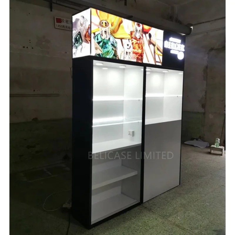 custom，Popular Cosmetic Accessories For MDF Material Lotion Makeup Store Display Beauty Shop Displat Showcase