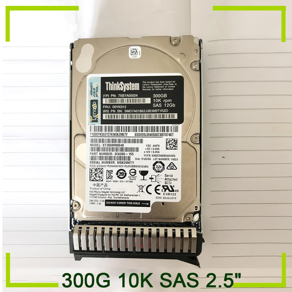 For IBM Server Hard Disk FRU SR550 SR590 SR650 RD650 300G 10K SAS 2.5