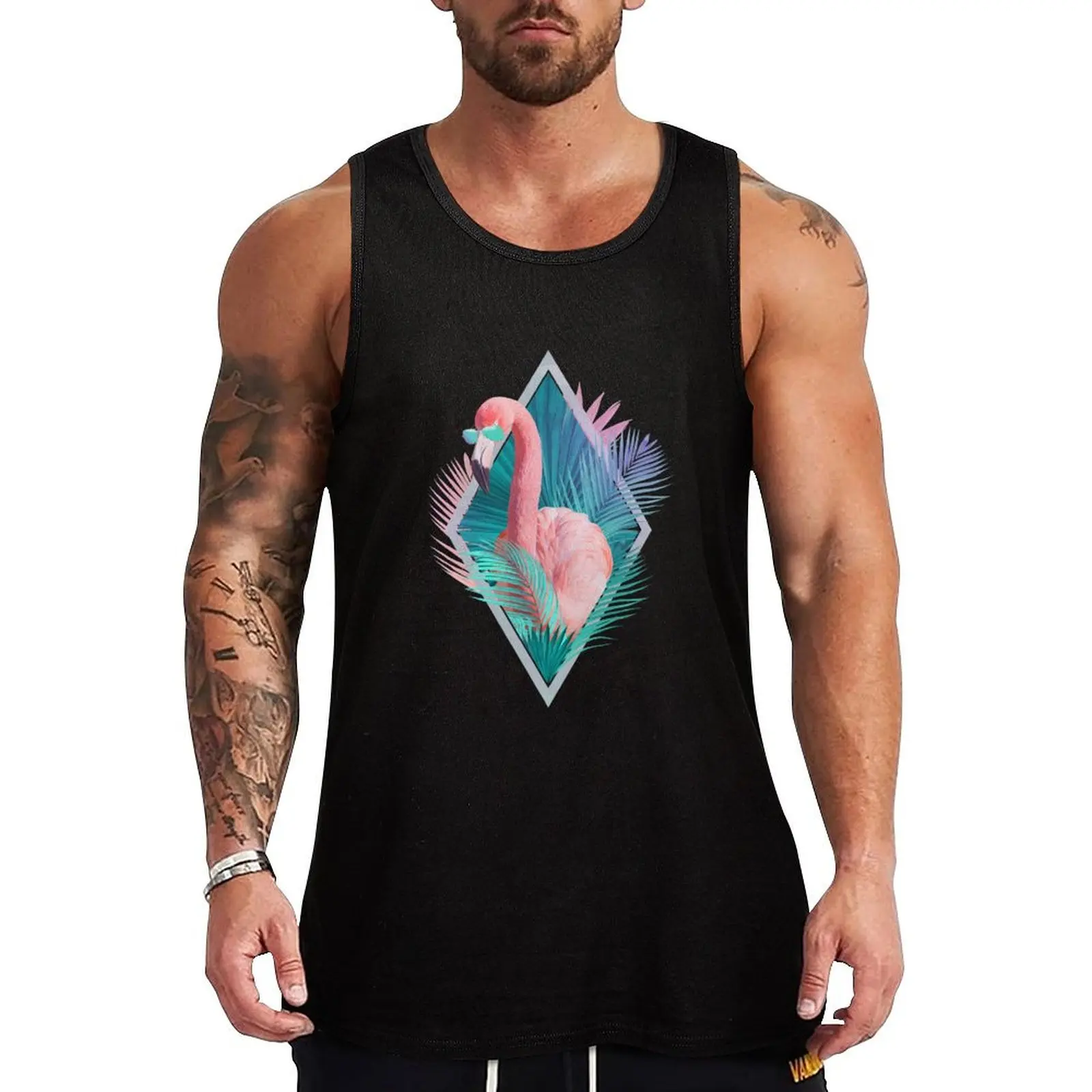 

Tropical leaves Tank Top Urban Tank Top Streetwear Casual Sleeveless Shirt