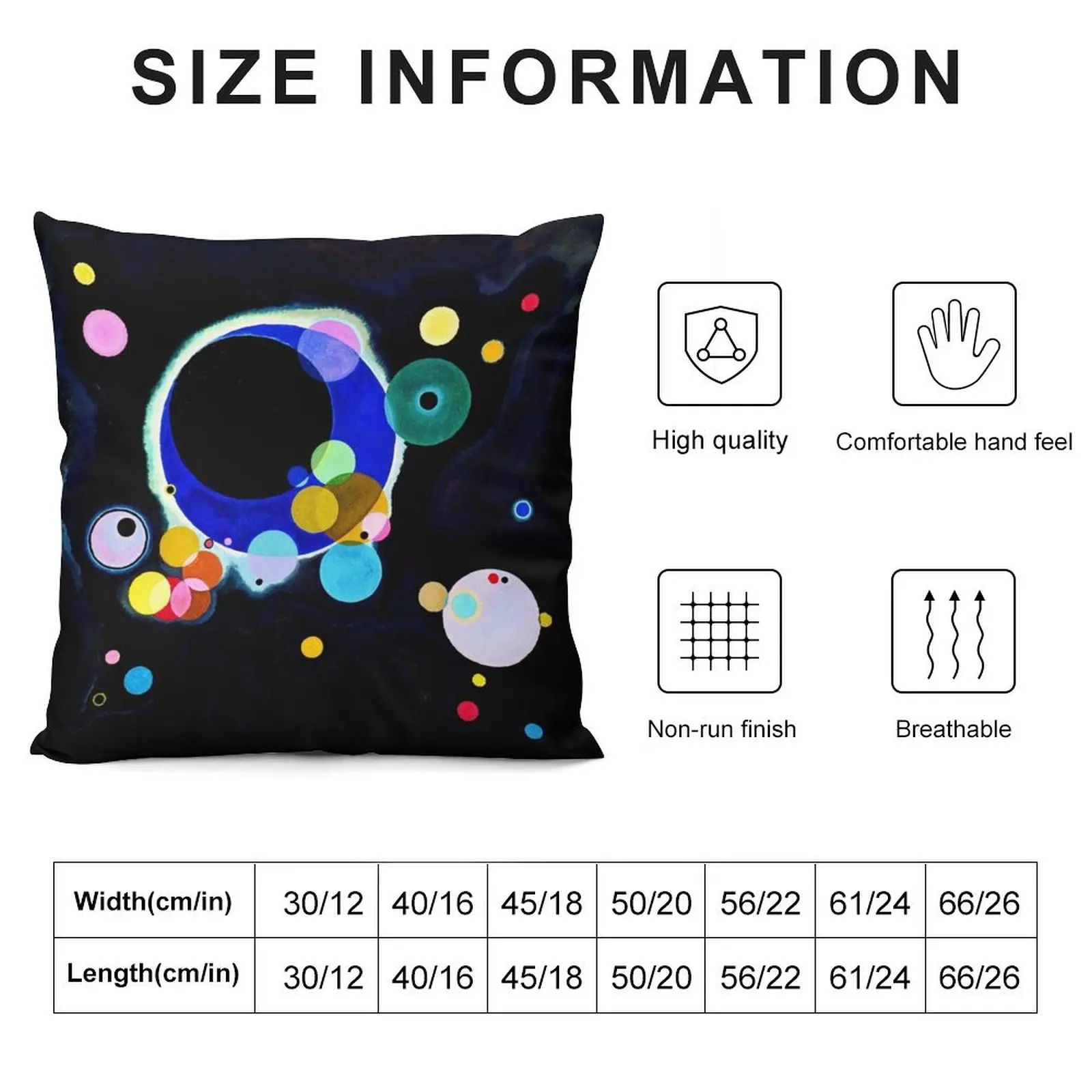 Several Circles Wassily Kandinsky Abstract Art Throw Pillow Pillow Case Christmas Decorative Cushions For Living Room pillow