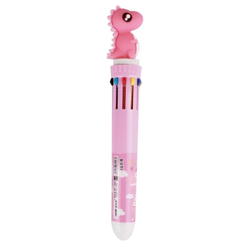 Wholesale Online Dinosaur Cartoon Ballpoint Pen 10-color Multicolor Ballpoint Pen Stationery