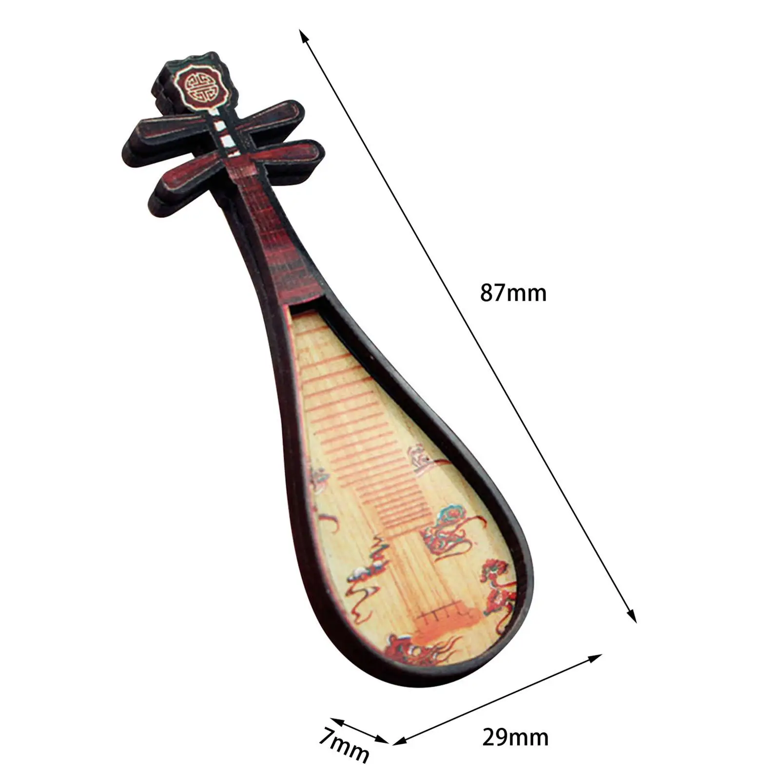 نموذج آلة موسيقية مصغرة لبيت الدمى ملحقات لعبة خشبية مصنوعة يدويًا لتزيين أثاث بيت الدمية 1 12 #4