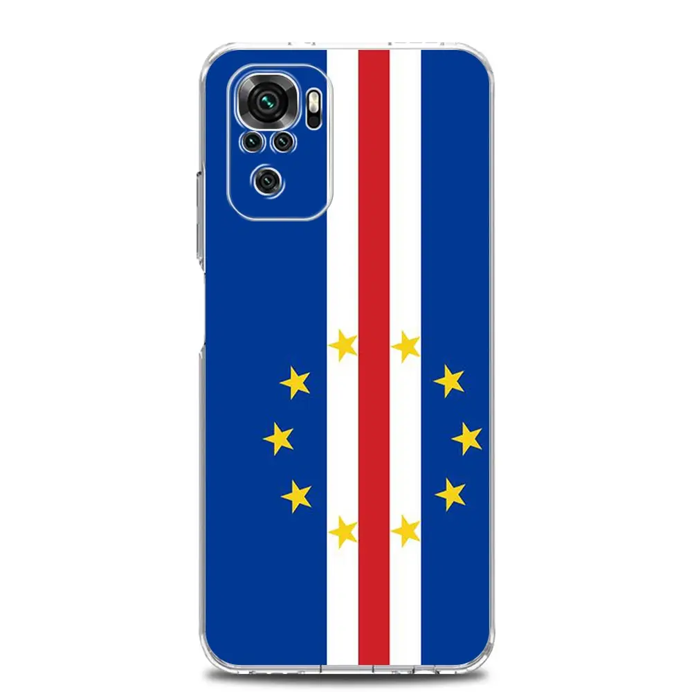 Casing Ponsel untuk Xiaomi Redmi Note 14 13 12 4G 9S 9 10 11 Pro Plus 5G 14C 13C 12C 10C 9A Sampul TPU Lembut Bening Bendera Cape Verde