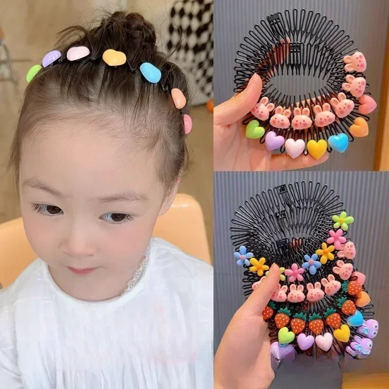 Peine de pelo colorido para niños, diadema rota, diadema de estrella, pinzas para el pelo de conejito, tocado lindo de corazón,