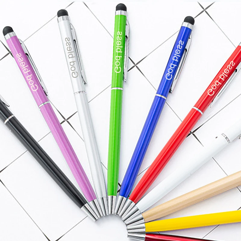 New Customized LOGO Metal Capacitive Touch Screen Ballpoint Pens Multifunctional Color Gift Pen Handmade Writing Office Supplies