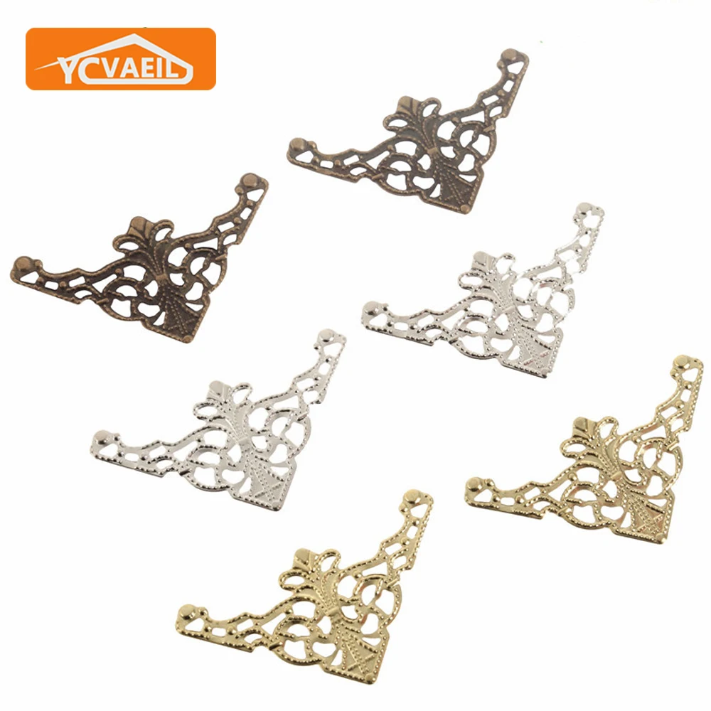 30pcs Antique Corner Brackets Metal Jewelry Wooden Box Photo Frame Decorative Protectors Cover Furniture Hardware Accessories