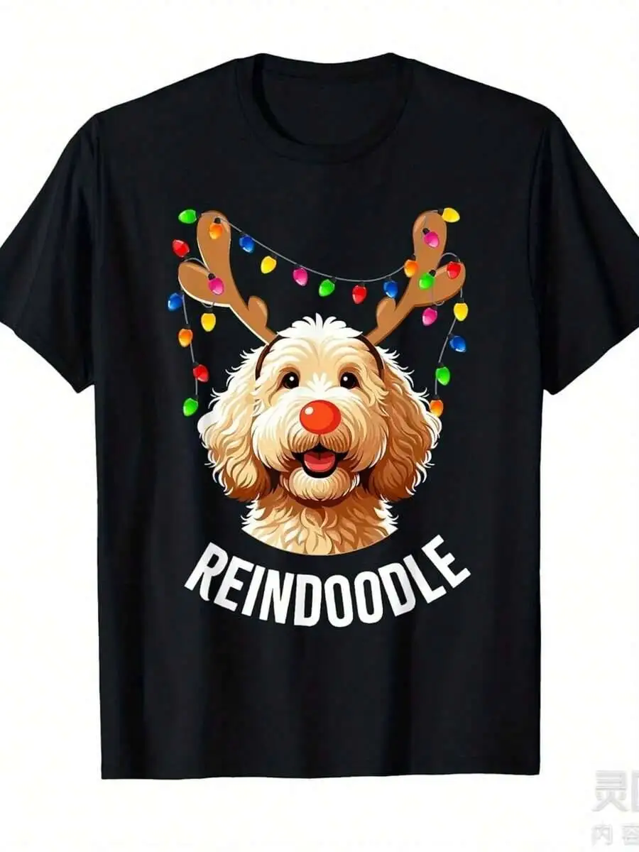 [Breathable] Goldendoodle Reindeer Doodle Reindoodle Kidssame Style For Men And Women 2025 Summer Short-Sleeved 100% Cotton