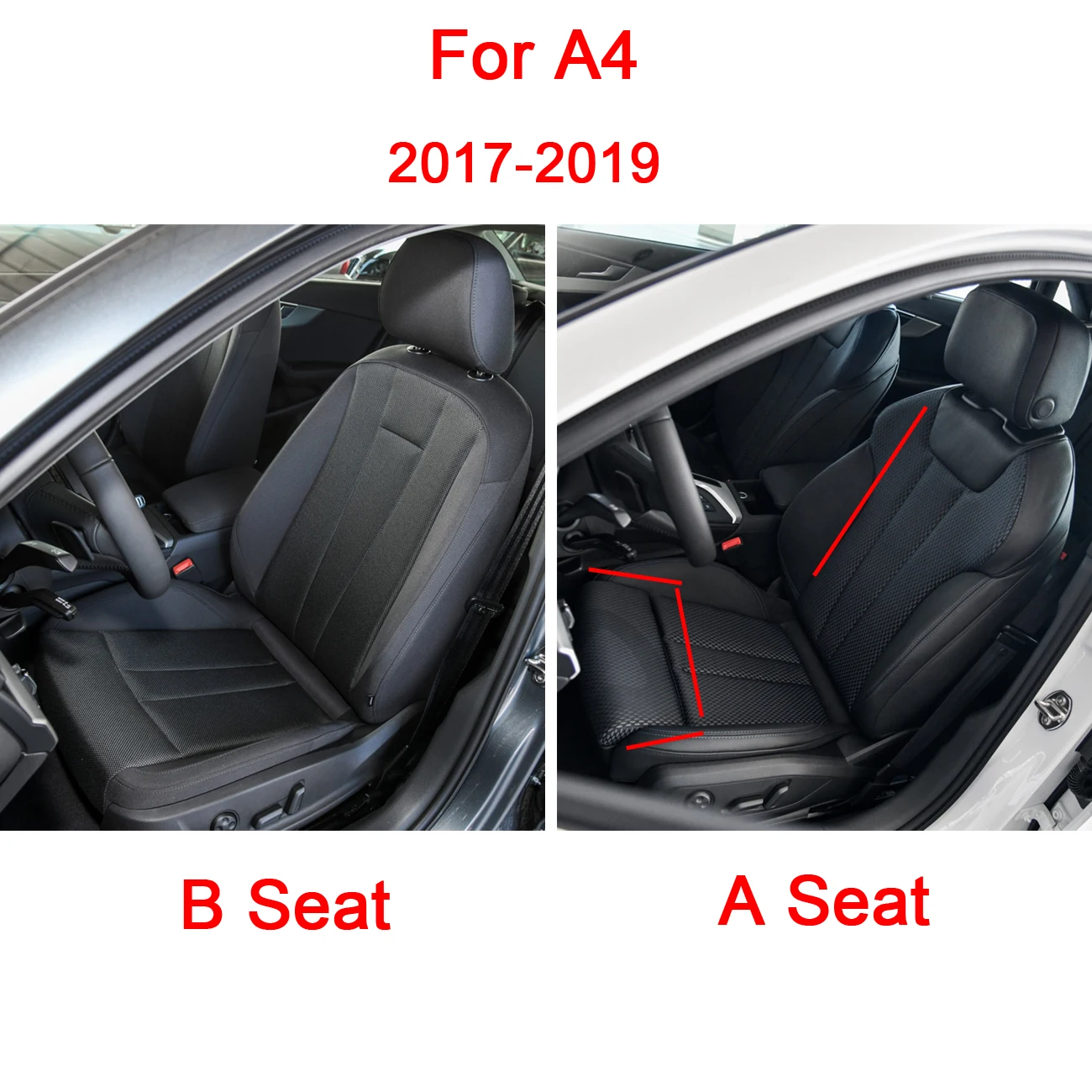 Custom Car Seat Covers New Upgraded Ultra-thin Ventilate Seat Cover For Audi A4 2017 2018 2019 A4L Car Seat Protective Cover