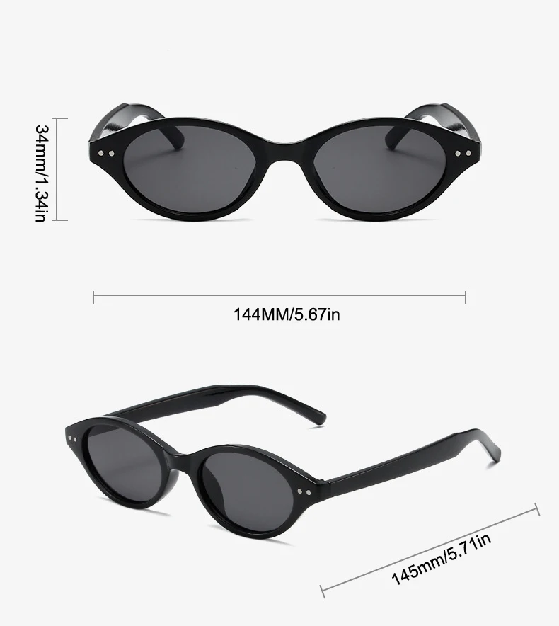 Kleine ovale Brillengestelle mit klaren Gläsern, süßes Süßigkeiten-Kostüm, dekorative Computerbrille, Damen-Sonnenbrille – Detail 2