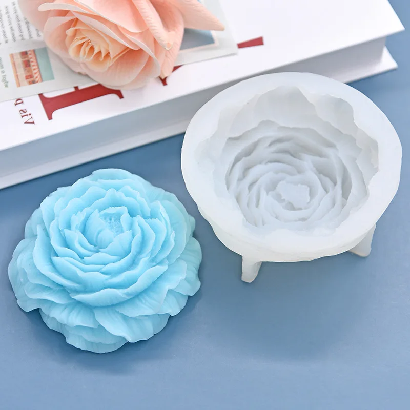 

3D Flower Silicone Candle Mold Home Handmade Rose Peony Scented Candle Making Supplies Diy Chocolate Cake Baking Tools