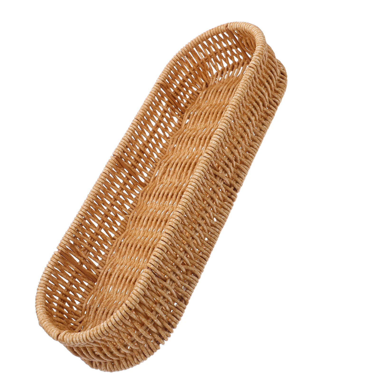 

Handwoven Cutlery Basket Rectangular Imitation Rattan Kitchen Utensil Organizer Storage Basket For Spices Chopsticks