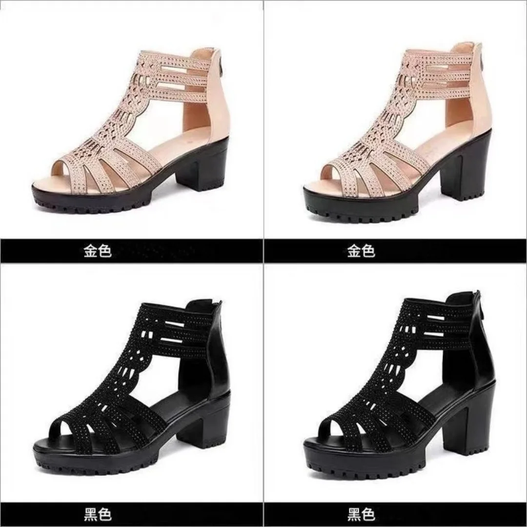 

New Women's Fish Mouth Shoes Wedges Hollow Out Anti slip Sandals Ladies Casual Low Heel Sandals Fashion open toe Mujer Footwear