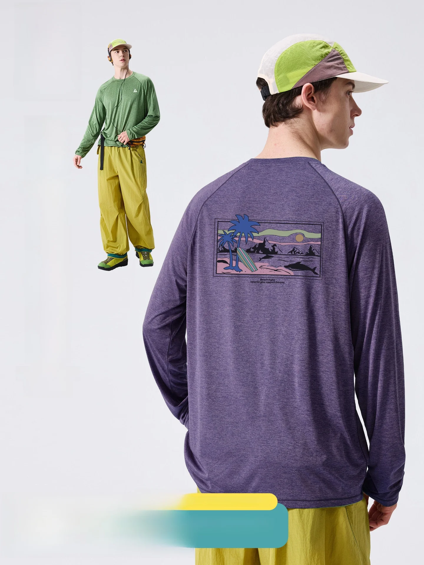 

LAZY DAY Outdoor Lightweight Breathable Men's T-Shirt Long Sleeve Printed Quick Dry Anti-Uv Lightweight Comfortable Summer Top