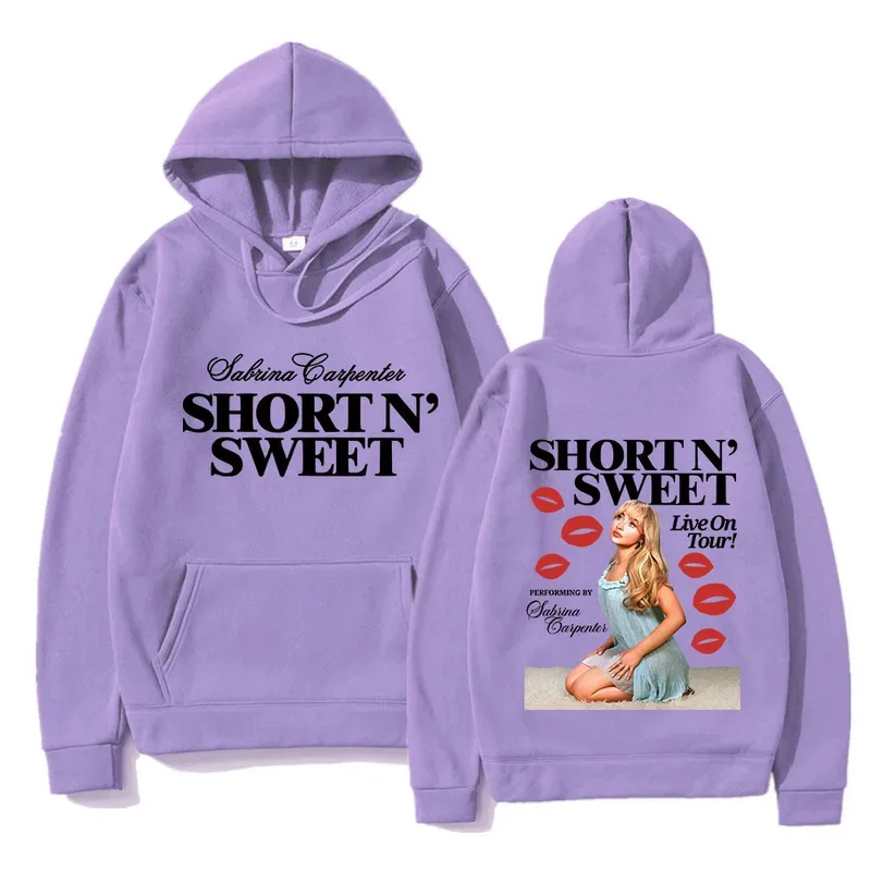 DY20Sabrina Carpenter Short N Sweet Live on Tour 2024 هوديي موضة للجنسين Harajuku الهيب هوب هوديس الخريف الشتاء خمر بولو