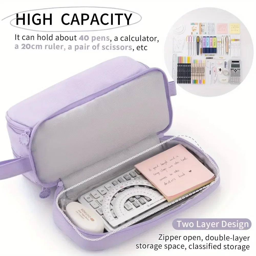3/4 Compartment Pencil Case Large Capacity Multilayers Pen Bag Transparent Partition Pen Divider Stationery Organizer
