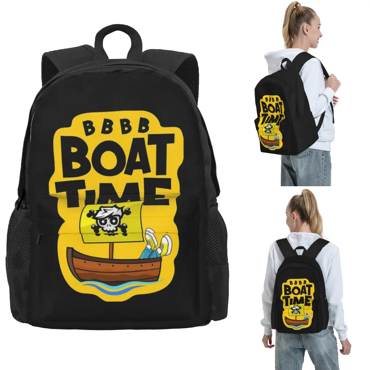 

BBBB Boat Time Crainer Backpack Hot Sale Daypack Large Capacity Boys Girls BookBag School Bag Shoulder Bags for Men Women
