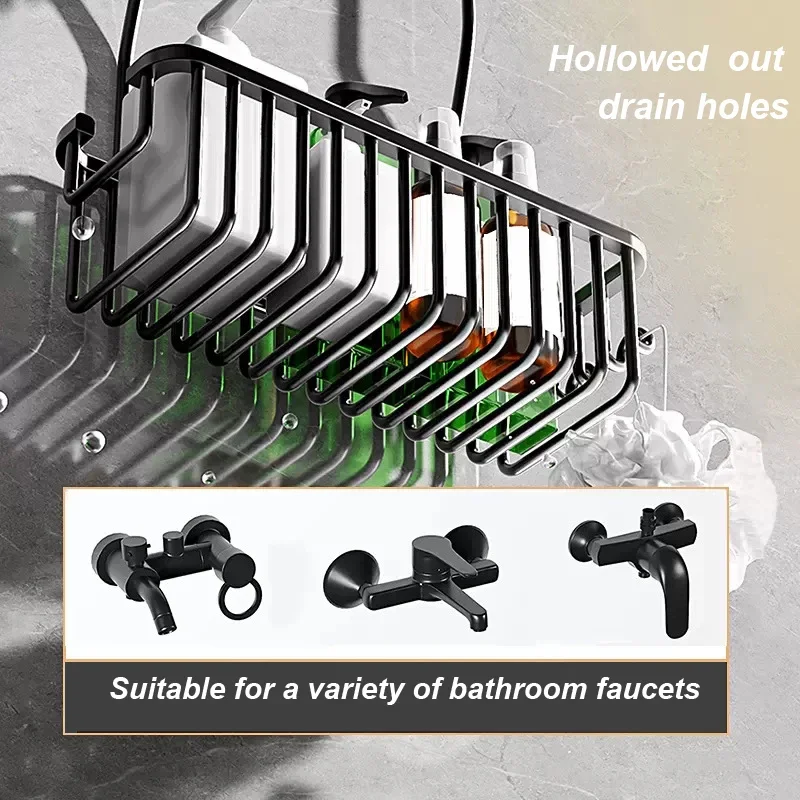 Aluminium Bathroom Shelf Shower Shelf Shelves Shampoo Holder Basket Storage Organizer Storage Shelves Racks New