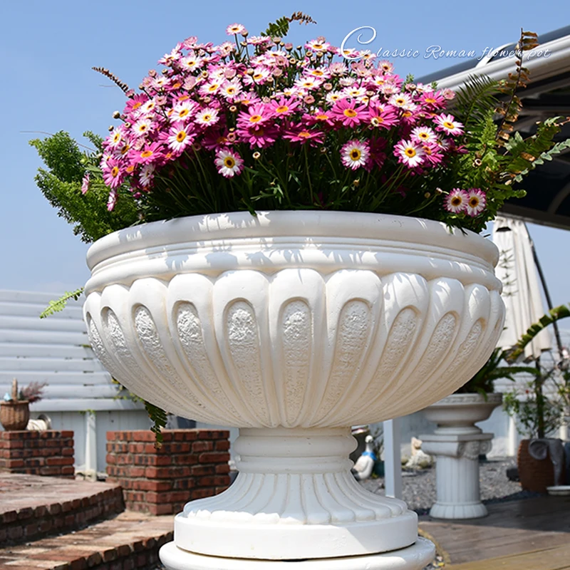 tall Roman column flower pot ornament large base frame road entrance garden villa entrance decor