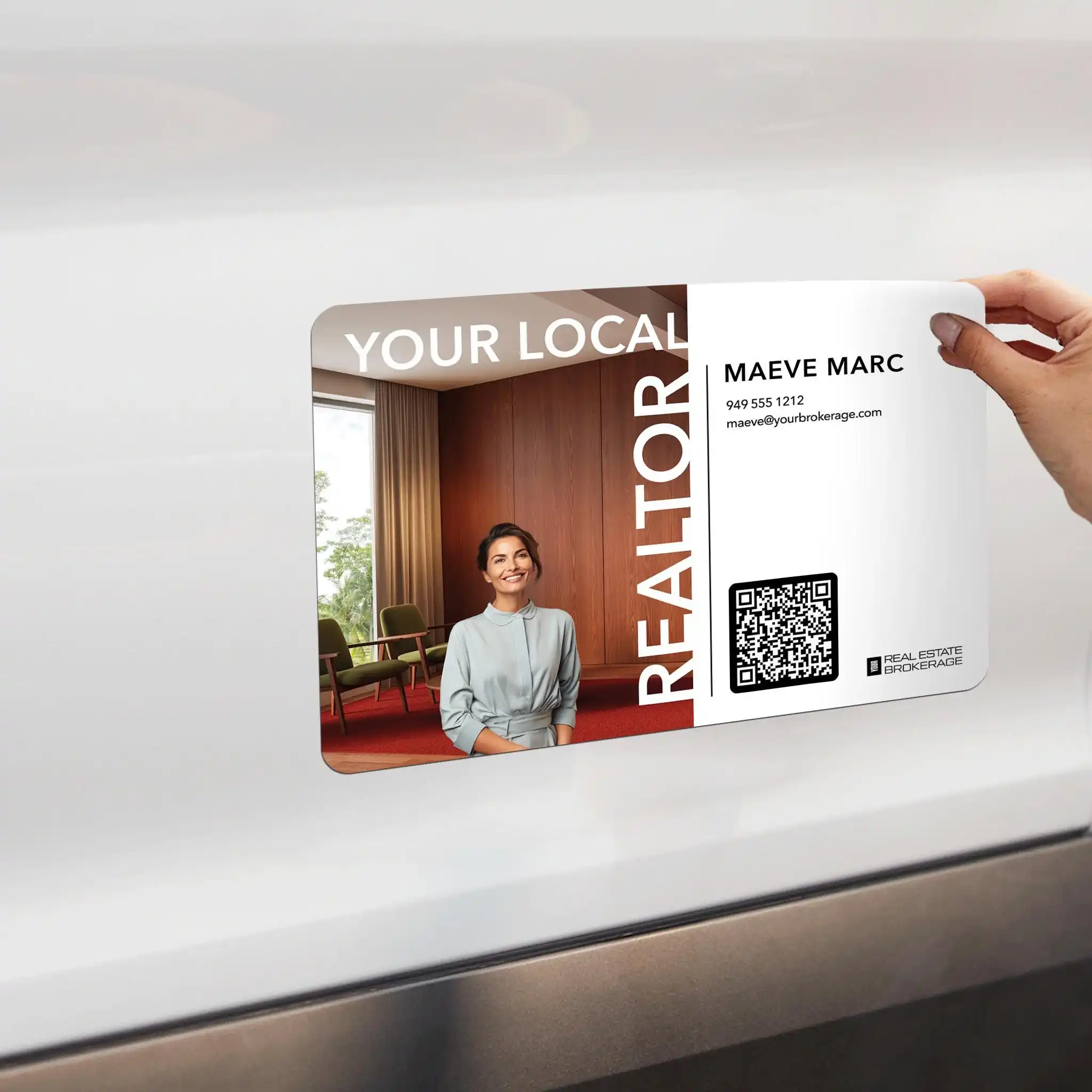 Custom Realtor Car Magnet Personalized  Magnetic Decal With QR Code Photo Contact Info Car Door Advertising Magnet Sticker