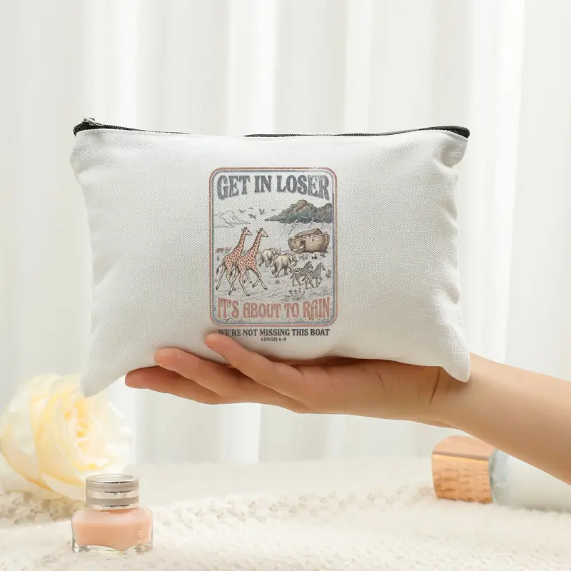 Funny Christian Travel Cosmetic Bag Lightweight Foldable Makeup Bag with Secure Zipper Gift for Christians Gifts Storage Bag