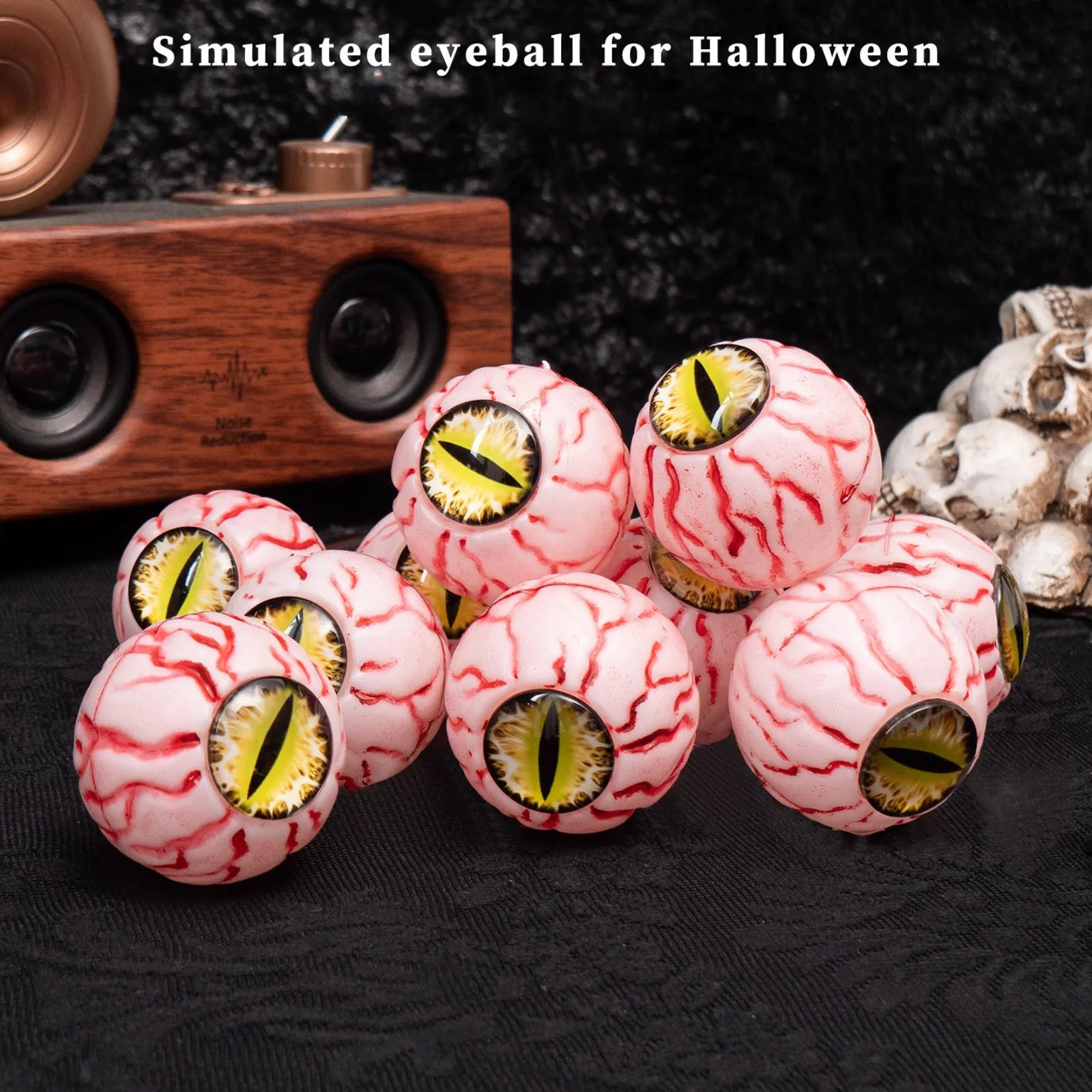 

Interesting Courtyard Atmosphere Decor Prop Accessories Horror Simulation Cat Eye Skull Decor Ornaments Theme Party Supplies