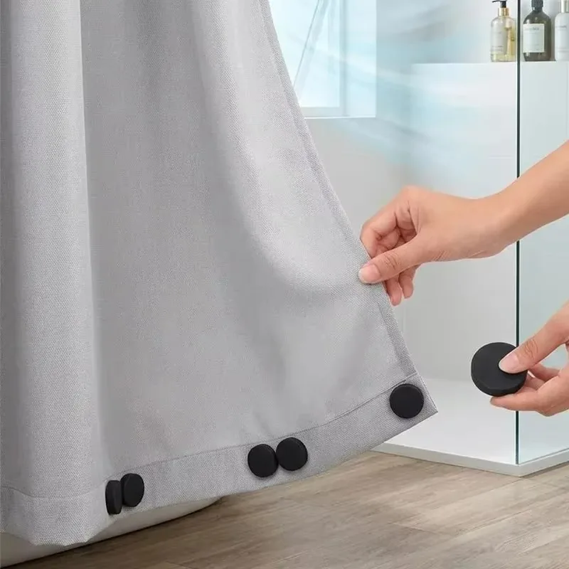 2/8Pcs Magnetic Curtain Clips with Weights Silicone Coated No Sew Curtain Weights To Reduce Fluttering for Sheer Curtains Window