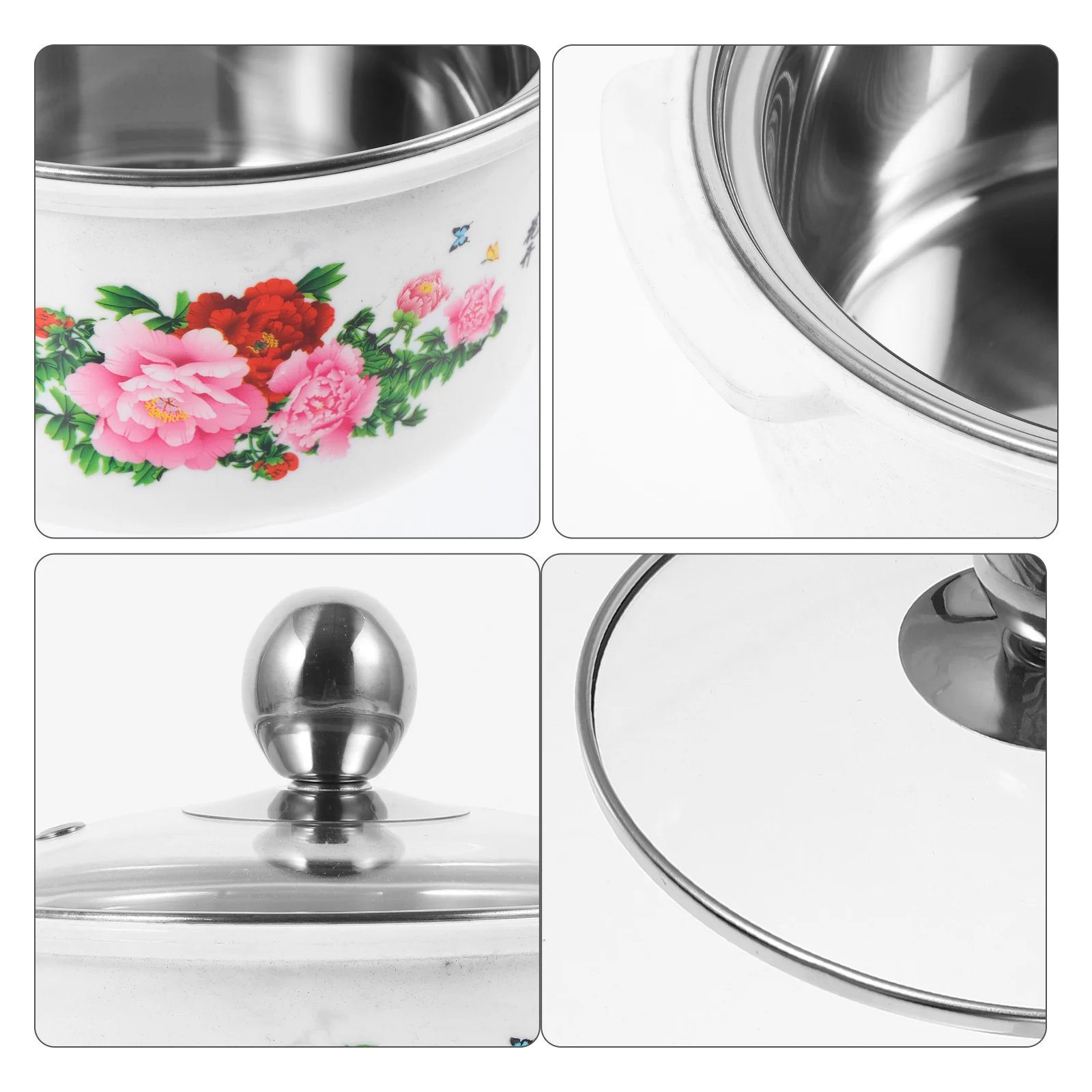 

1Set Hotpot Pot Anti-Scald Stainless Steel Small Cooking Pot Lid Multi-Function Soup Porridge Stove Top Kitchen Cookware
