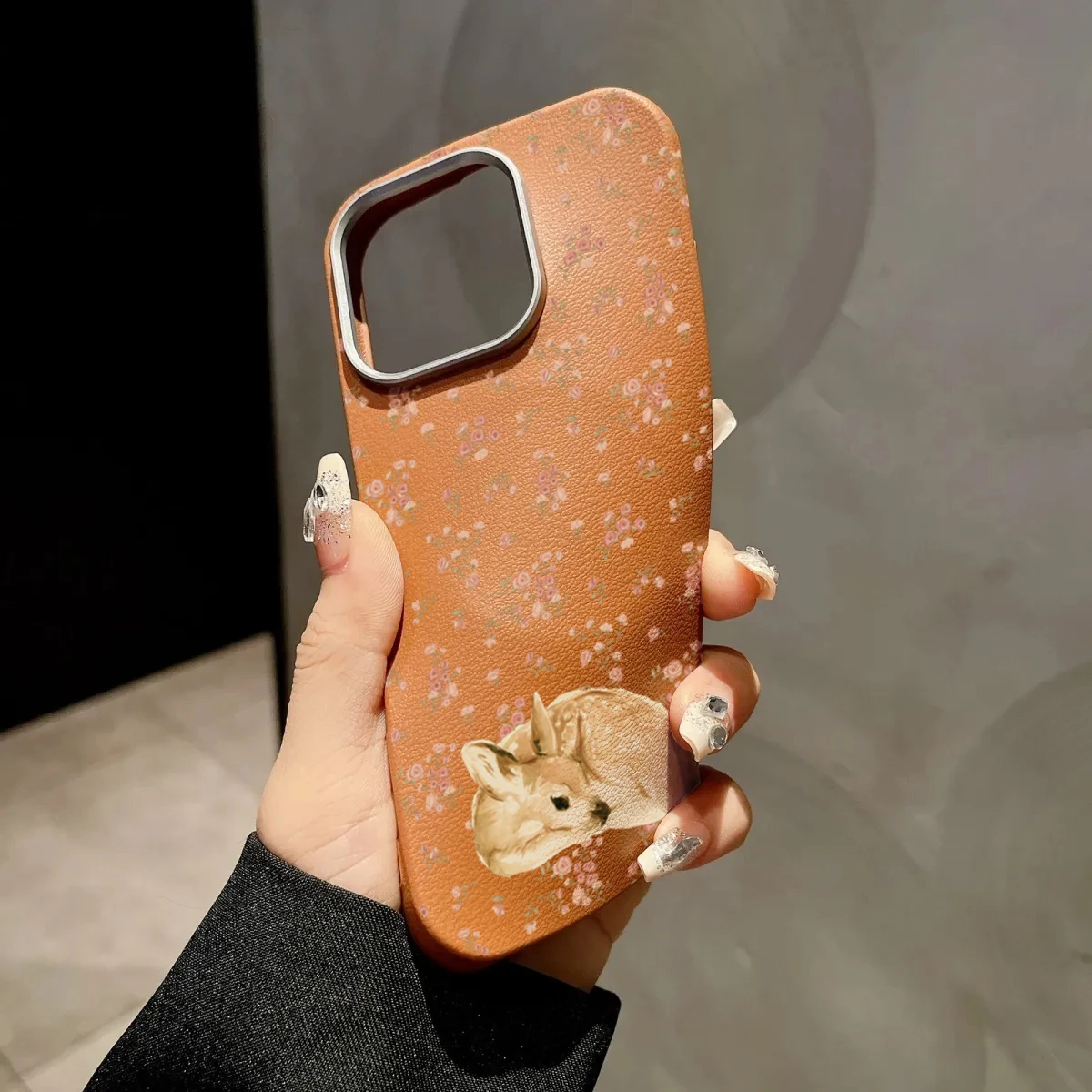 Funda de teléfono a prueba de golpes con diseño floral y ciervo bonito para iPhone 17 Pro Max Air 16E 16 15 14 13 12 11 7 8 Plus XS X XR